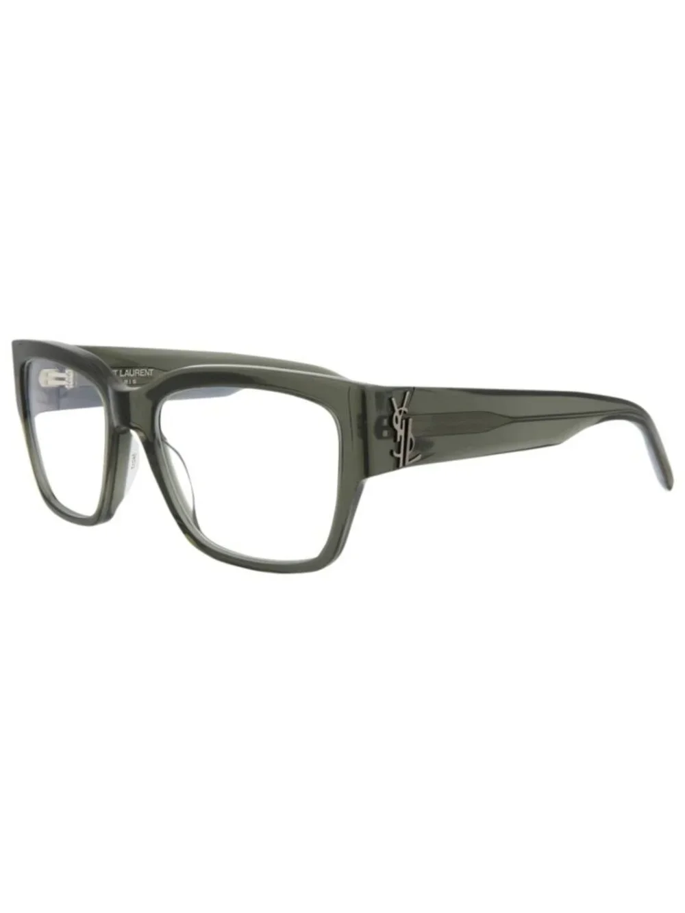 New Saint Laurent Women's Eyeglasses Unisex Green Green Transparent